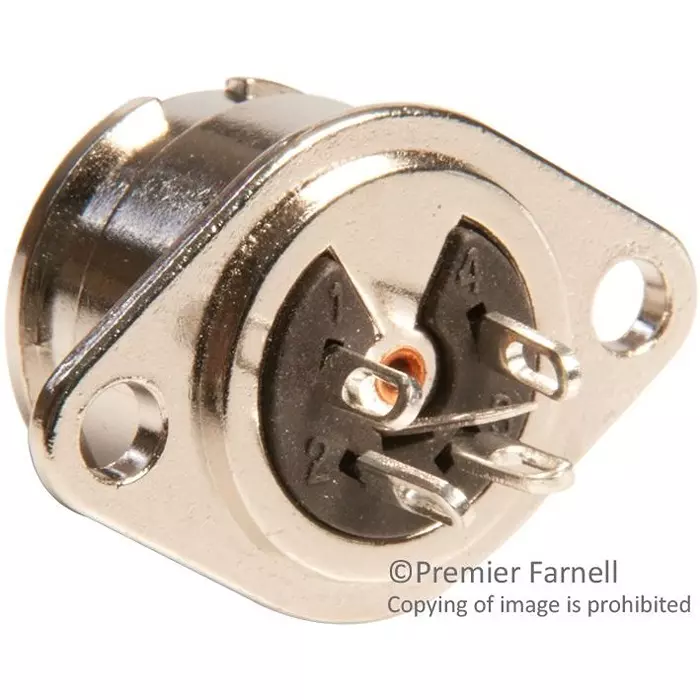 SWITCHCRAFT/CONXALL Connector, Din, Jack, 4 Position, 60HA4FX