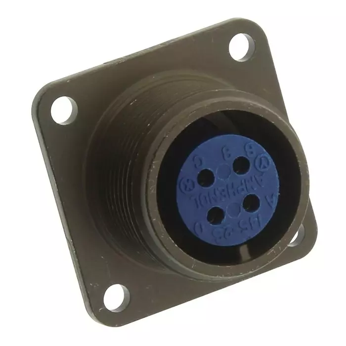 AMPHENOL INDUSTRIAL CIRCULAR CONNECTOR, RECEPTACLE, SIZE 14S, 4 POSITION, BOX, 97-3102A-14S-2S