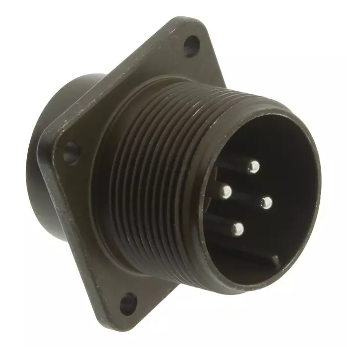 AMPHENOL INDUSTRIAL CIRCULAR CONNECTOR, RECEPTACLE, SIZE 18, 4 POSITION, BOX, 97-3102A-18-10P