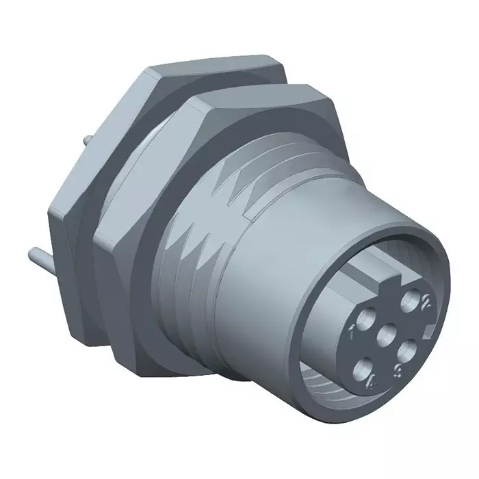 AMPHENOL LTW SENSOR CONN, M12, RCPT, 4POS, PCB, MSDS-04PFFP-SF8001