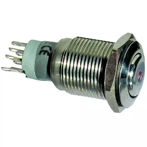 ARCOLECTRIC (BULGIN LIMITED) SWITCH, PUSHBUTTON, DPDT-2CO, 3A, 250V, MP0045/1D1RD012