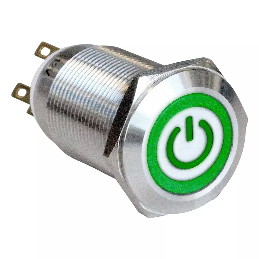 ARCOLECTRIC (BULGIN LIMITED) ANTI VANDAL SW, SPDT, 5A, 24V/125V, GRN, MPI005OTELSGN12
