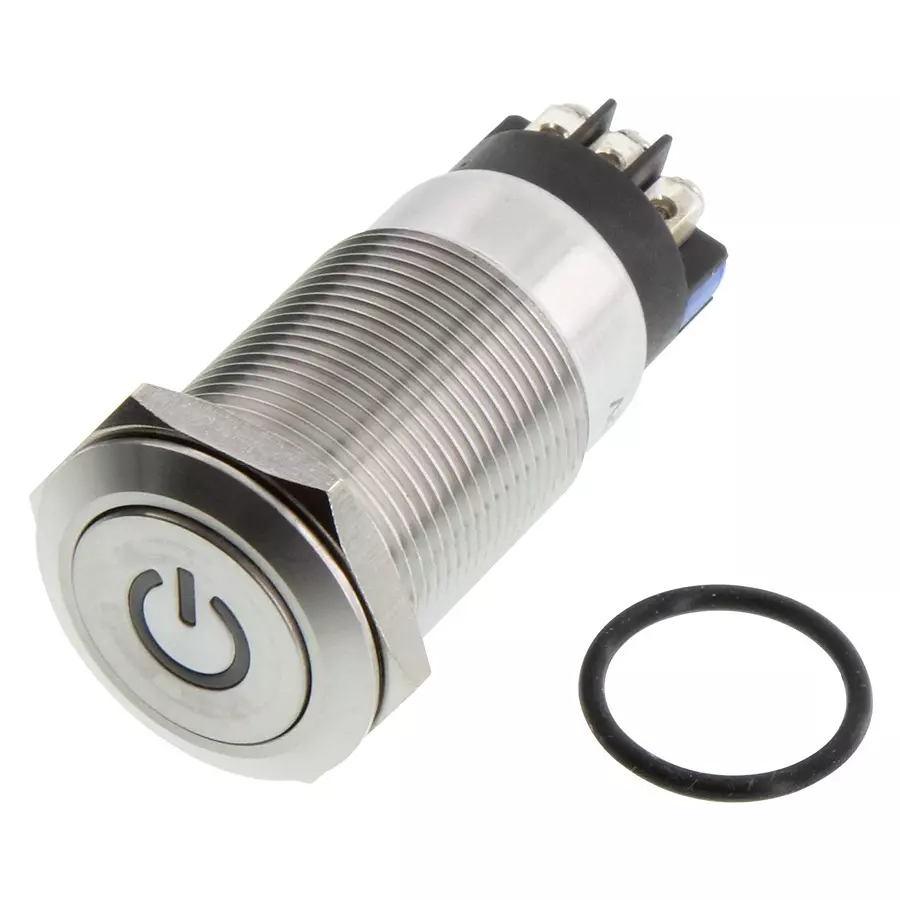 ARCOLECTRIC (BULGIN LIMITED) ANTI VANDAL SW, SPDT, 5A, 24V/125V, BLU, MPI005PTELSBL12