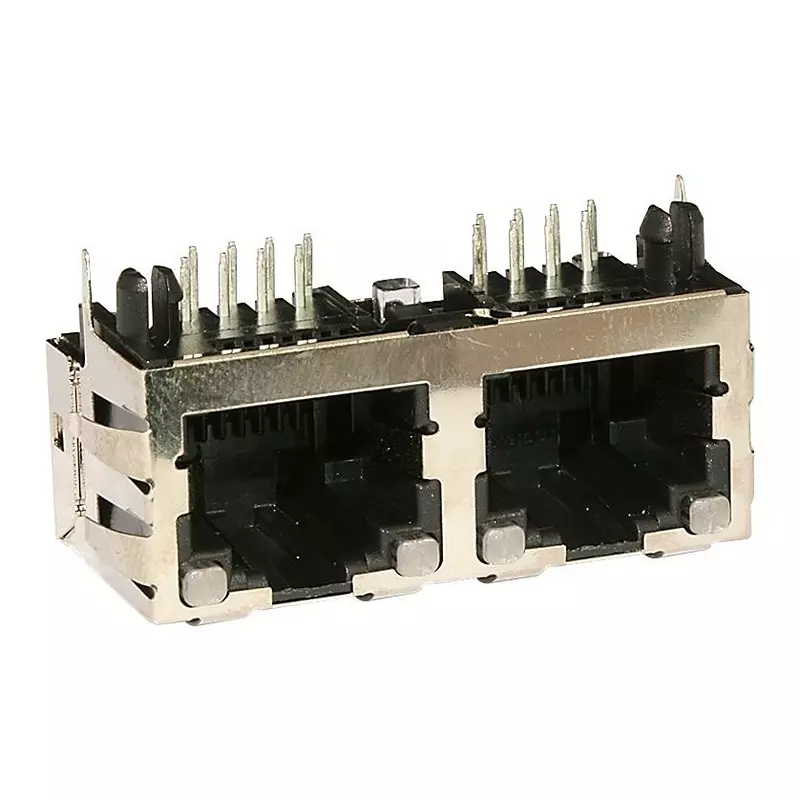 MOLEX RJ45 CONNECTOR, JACK, 8P8C, 2PORT, TH, 44248-0029