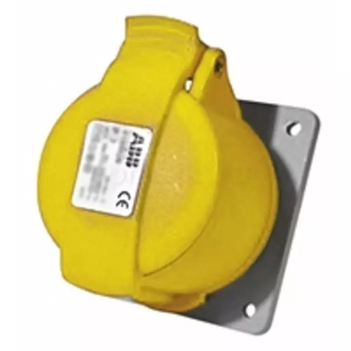 Amphenol Industrial Easy Safe IP44 Yellow Panel Mount 2P + E Industrial Power Socket, Rated At 32A, 110 V, 2CMA193241R1000232RU4