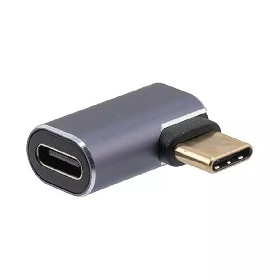 L-COM Usb Adaptor, 4.0 Type C Plug - R/A Rcpt, CAU4C-RLADP-MF.