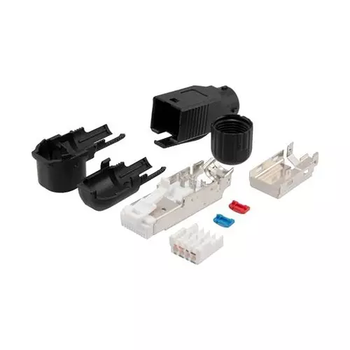 L-COM Con, Enet Cat6A R/A Rj45 Plug, Poe, 8P8C, Tspftc6Asra-Poe