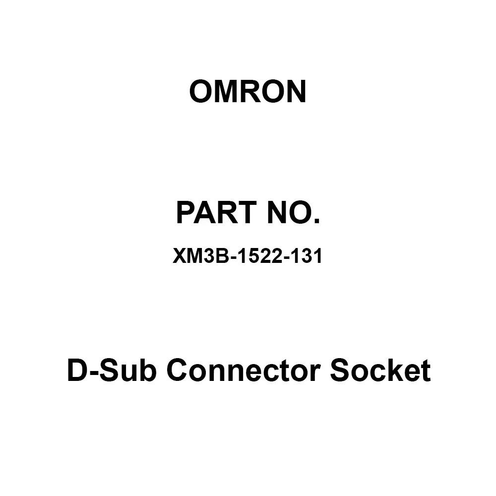 Omron D-Sub Connector Socket 10³ mΩ or More At 500 V DC, XM3B-1522-131