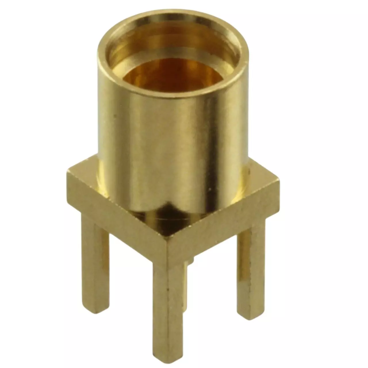 NBR MCX Male Straight Thru Hole PCB Connector Gold Plated Brass 0.100x0.035 inch Hole