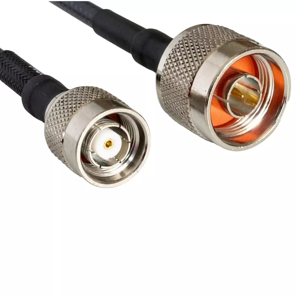 NBR RG-58 N-Male to RP-TNC Male Coaxial Low Loss RF Shield Cable 91.44 cm (3 Ft) Length, CA0585