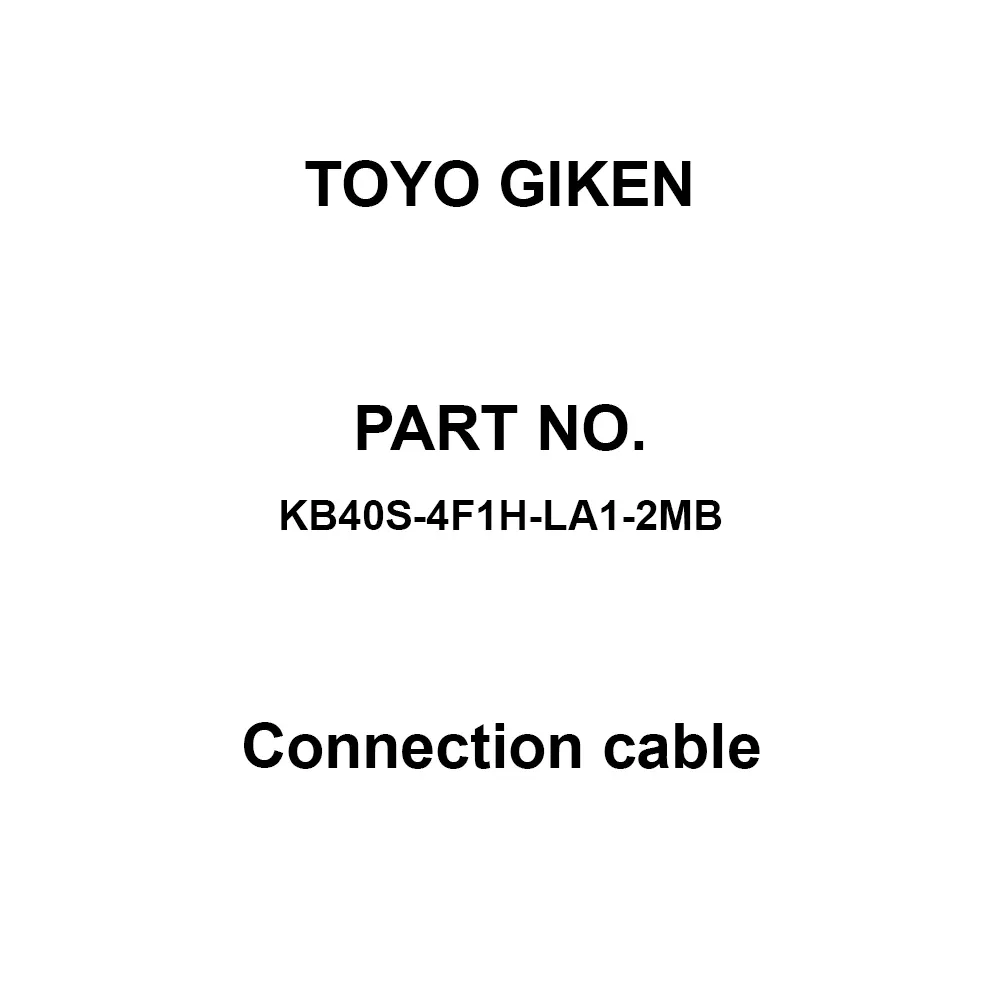 Toyo Giken Connection Cable (KB40S-4F1H-LA1) AC500 V 2 m Length 40 Core, KB40S-4F1H-LA1-2MB