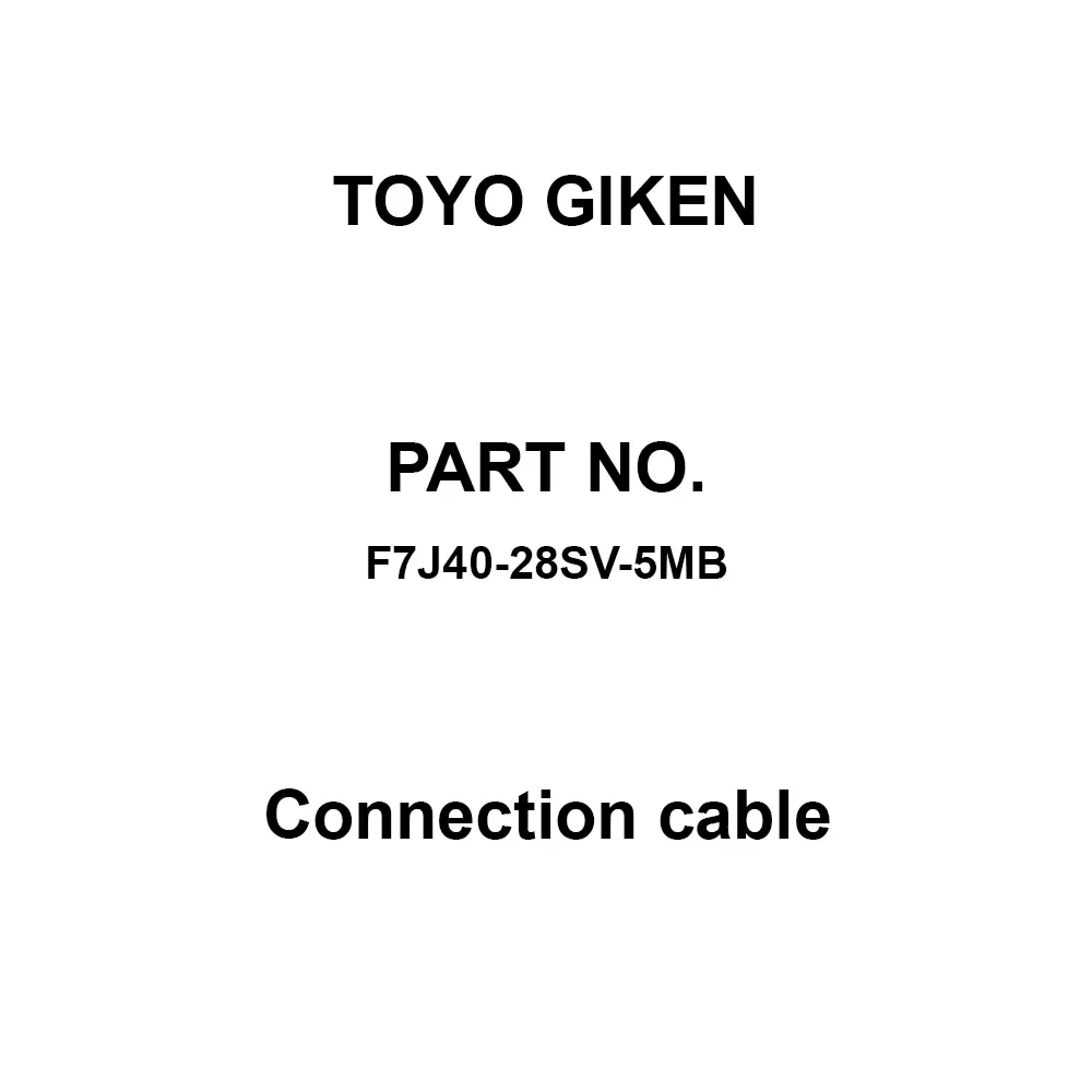 Toyo Giken Connection Cable (F7J40-28SV) AC500 V 5 m Length 40 Core, F7J40-28SV-5MB