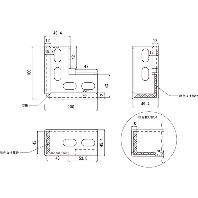 kameda-denki-multi-angle-connector-steel-plate-unichrome-plating-materialfinish-l-40-w-l-40-wp-suitable-for-un-2-un