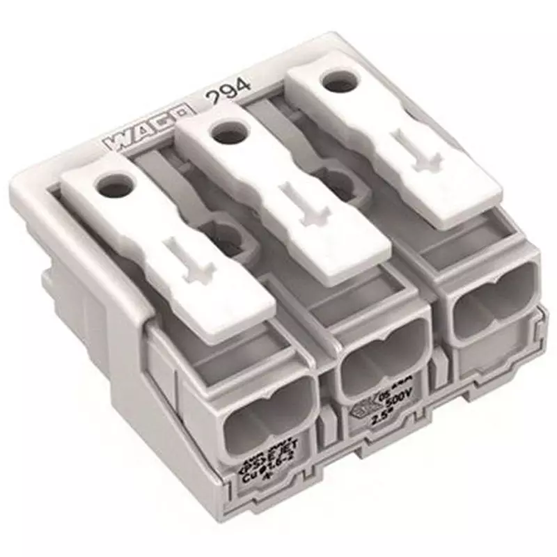 Wago Lighting Connector 1 Pole 24 Amp Rated Current, 294-5003 (Pack of 10)