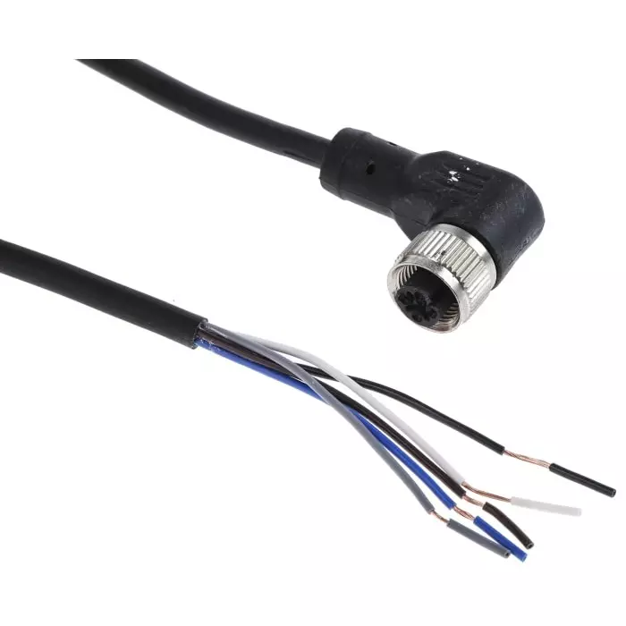 RS PRO 5 Way Sensor Actuator Cable Right Angle Female M12 to Unterminated 2 m, 8771123