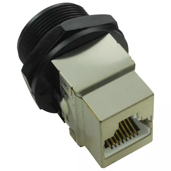 MULTICOMP PRO Modular Adapters RJ45 PASS-THRU JACK, CAT5E, STP, 8P,IP67, 2TJ3003-W05100