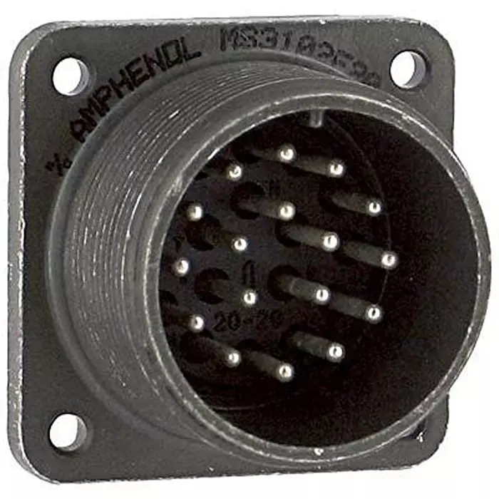AMPHENOL INDUSTRIAL CIRCULAR CONNECTOR, RECEPTACLE, SIZE 20, 17 POSITION, BOX, MS3102E20-29P.