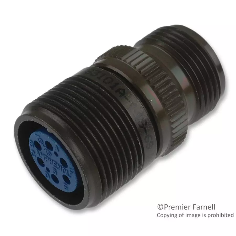 AMPHENOL INDUSTRIAL CIRCULAR CONNECTOR RECEPTACLE SIZE 14S, 6 POSITION, CABLE, 97-3101A-14S-6S