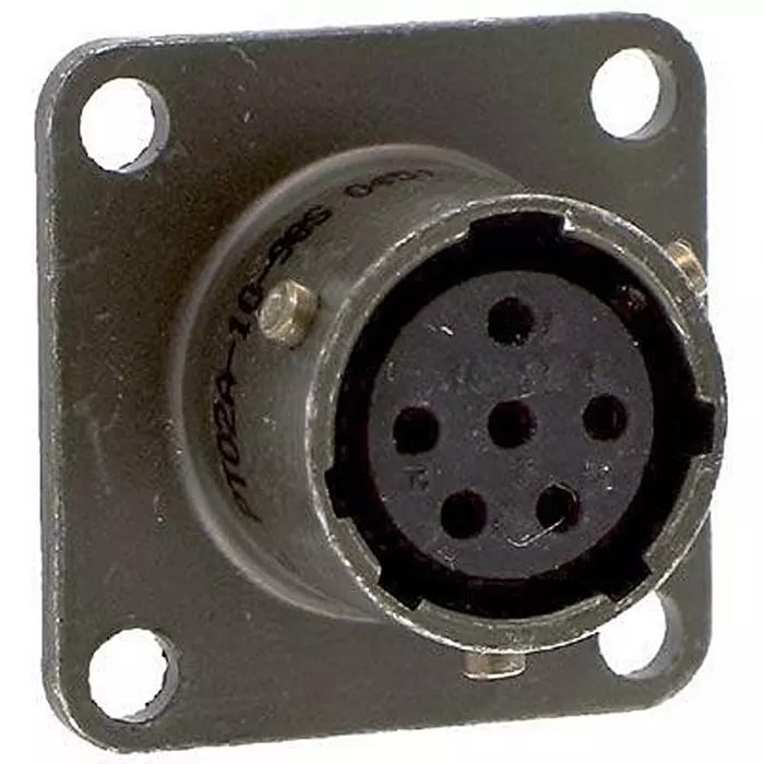 AMPHENOL INDUSTRIAL CIRCULAR CONNECTOR, RECEPTACLE, 6 POSITION, PANEL, PT02A-10-6S(025)