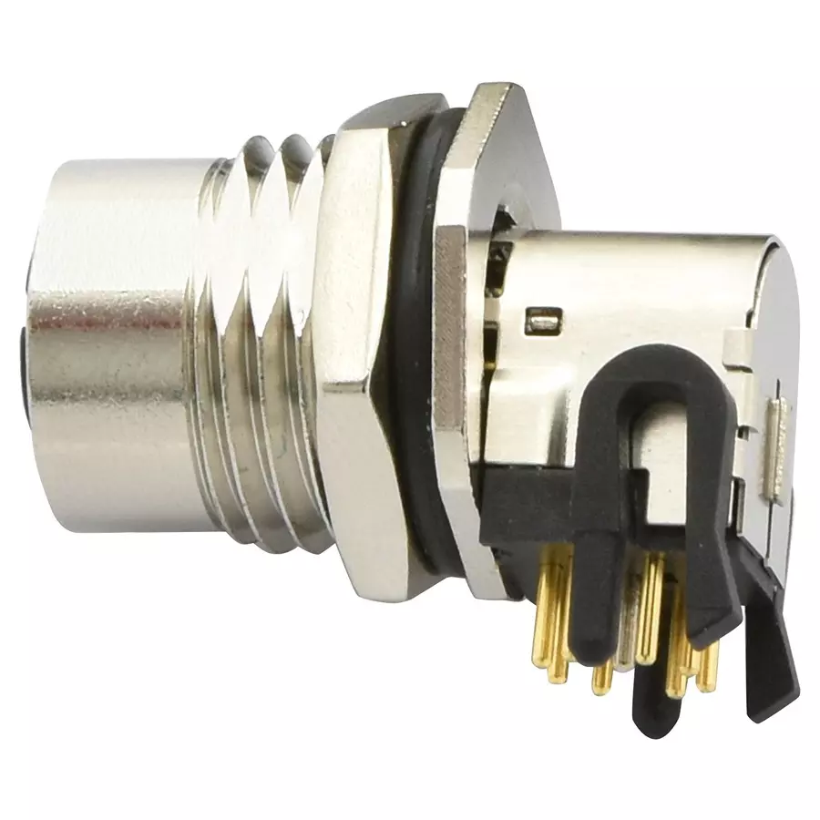 AMPHENOL LTW SENSOR CONNECTOR, M12, 8P, FEMALE, PANEL, MSXS-08PFFR-SF7002.