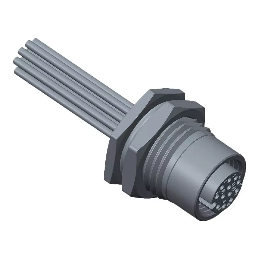 AMPHENOL LTW SENSOR CONN, M12, RCPT, 8POS, SOLDER, MSAS-08PFFS-SF8001