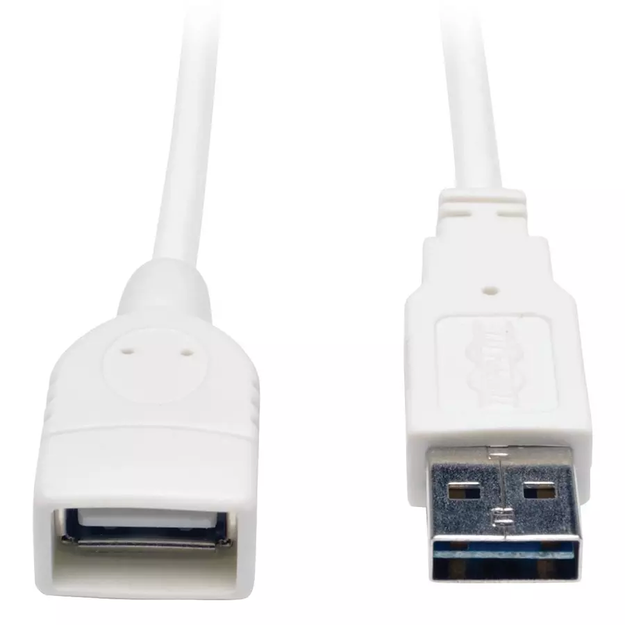 EATON TRIPP LITE USB CABLE, 2.0 TYPE A PLUG-RCPT, 3FT, UR024-003-WH