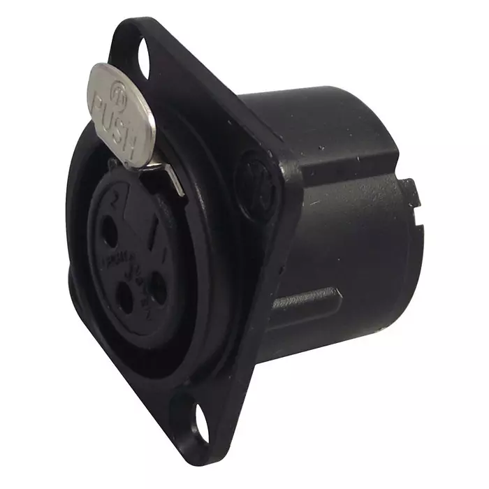 NEUTRIK SOCKET, XLR, BLACK, 3POLE, NC3FD-LX-B