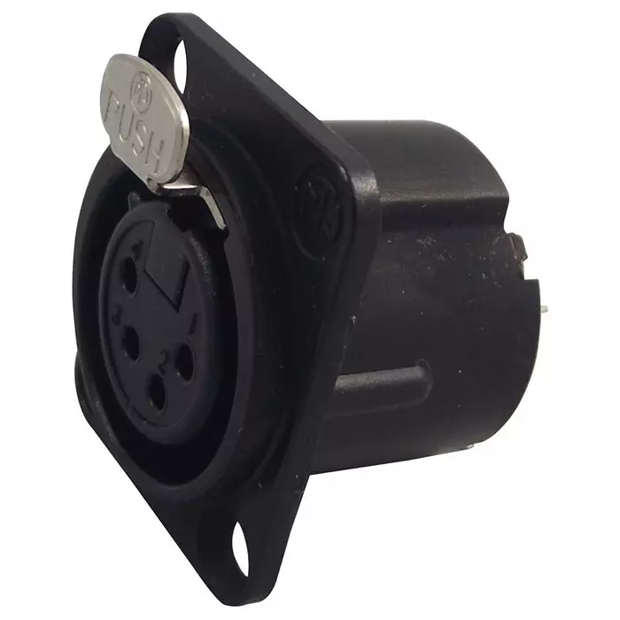 NEUTRIK SOCKET, XLR, BLACK, 4POLE, NC4FD-LX-BAG