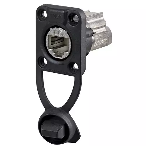 NEUTRIK RJ45 ENET CONN, CAT6A, JACK, 8POS, PANEL, NE8FDX-Y6-W