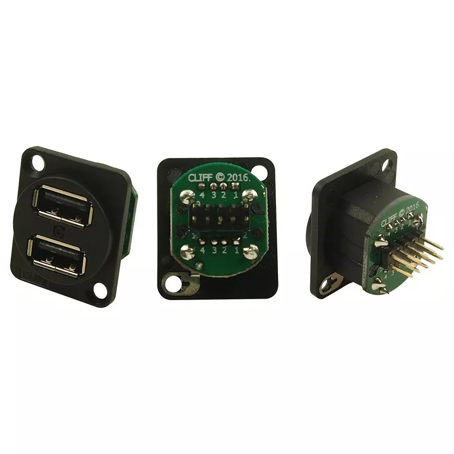 CLIFF ELECTRONIC COMPONENTS USB CONN, DUAL RCPT, 2.0, 2PORT, 10POS, CP30100