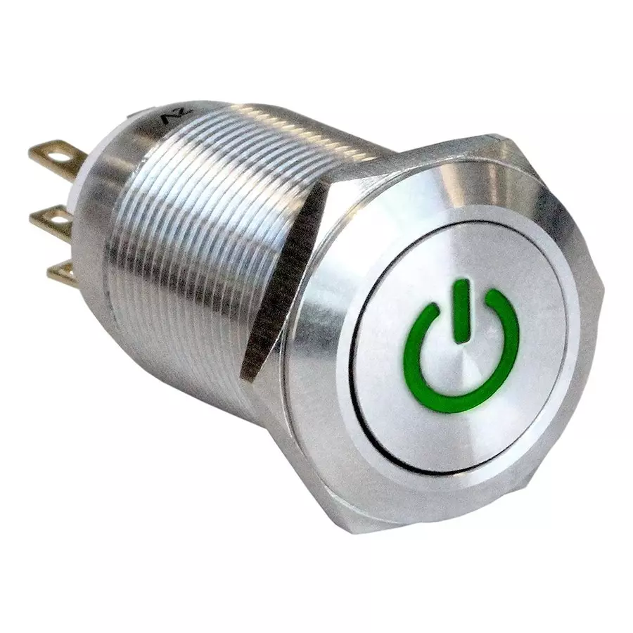 ARCOLECTRIC (BULGIN LIMITED) ANTI VANDAL SW, SPDT, 5A, 24V/125V, GRN, MPI005P28LSGN12