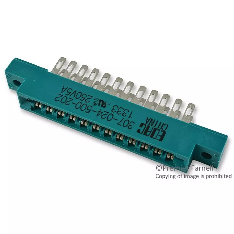 EDAC CARD EDGE CONN, DUAL SIDE, 24POS, PANEL, 307-024-500-202
