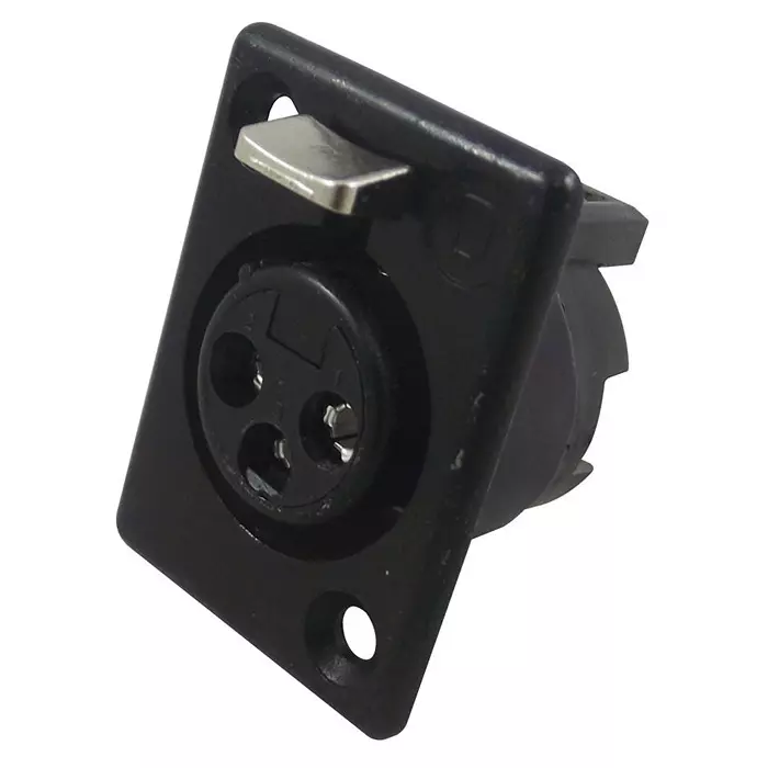 DELTRON COMPONENTS SOCKET, XLR, PANEL, BLACK, 3POLE, 710-0300