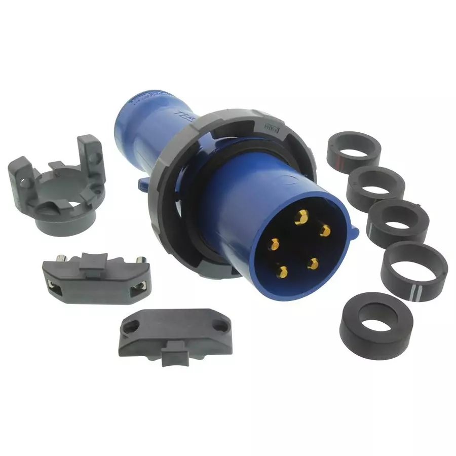 HUBBELL WIRING DEVICES CIRCULAR CONNECTOR, PLUG, 5 POSITION, FREE HANGING, HBL560P9W