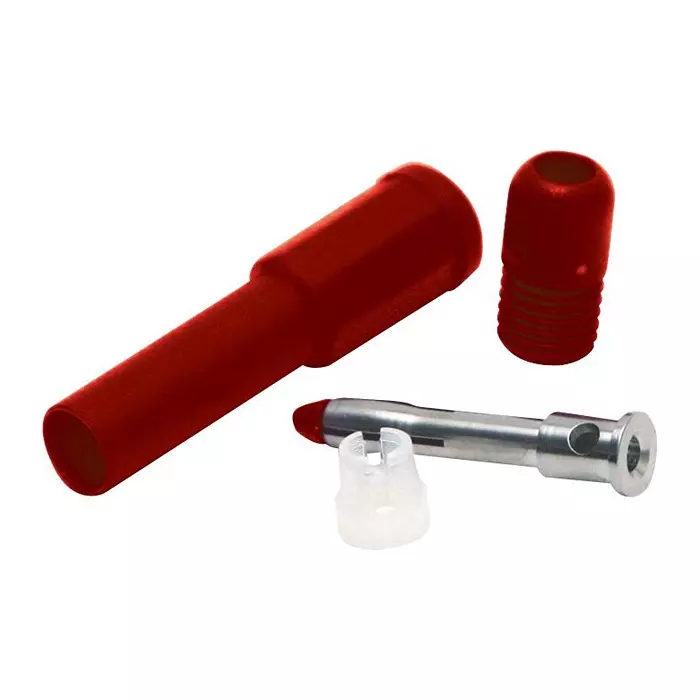 MUELLER ELECTRIC Banana Plugs & Jacks 4MM SHROUDED BANANA PLUG, 20A, RED, BU-32603-2