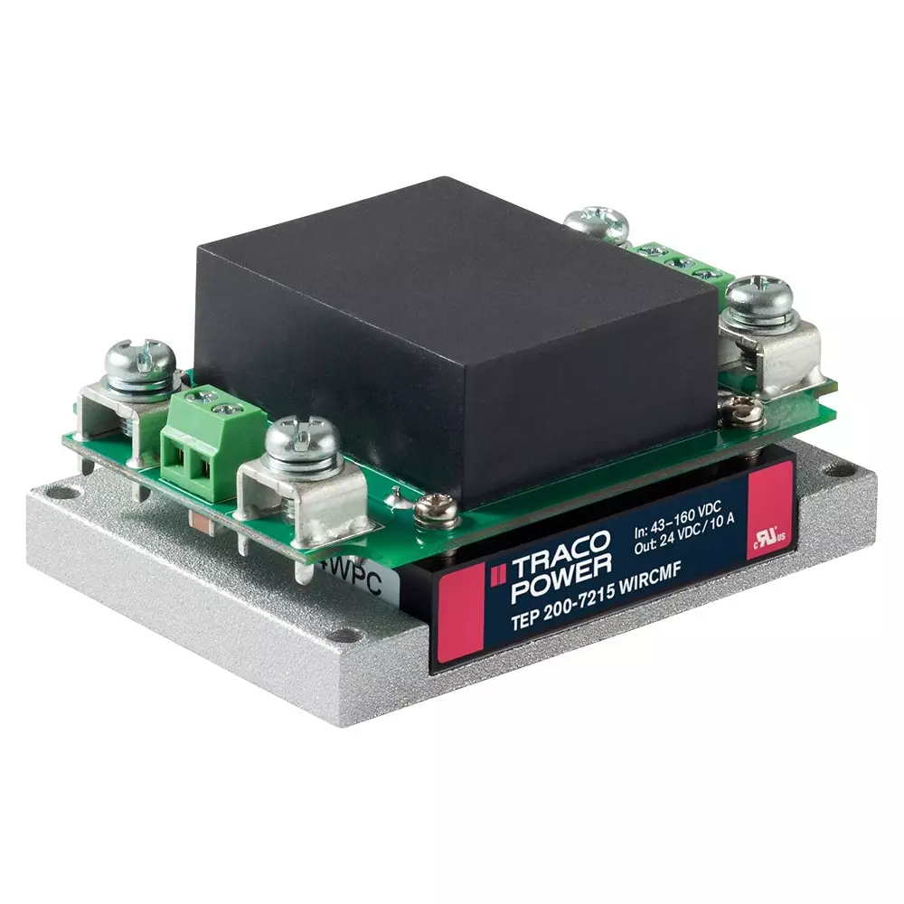 TRACO POWER Isolated Chassis Mount DC / DC Converters DC-DC CONVERTER, 1 O/P, 24V, 9A, TEP 200-4815WIRCMF