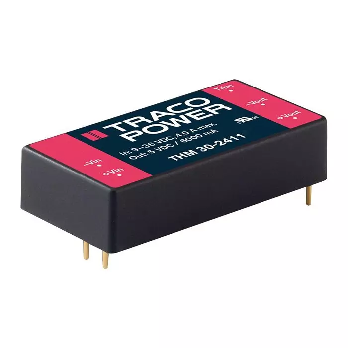 TRACO POWER Isolated Through Hole DC / DC Converters DC-DC CONVERTER, MEDICAL, 12V, 2.5A, THM 30-4812
