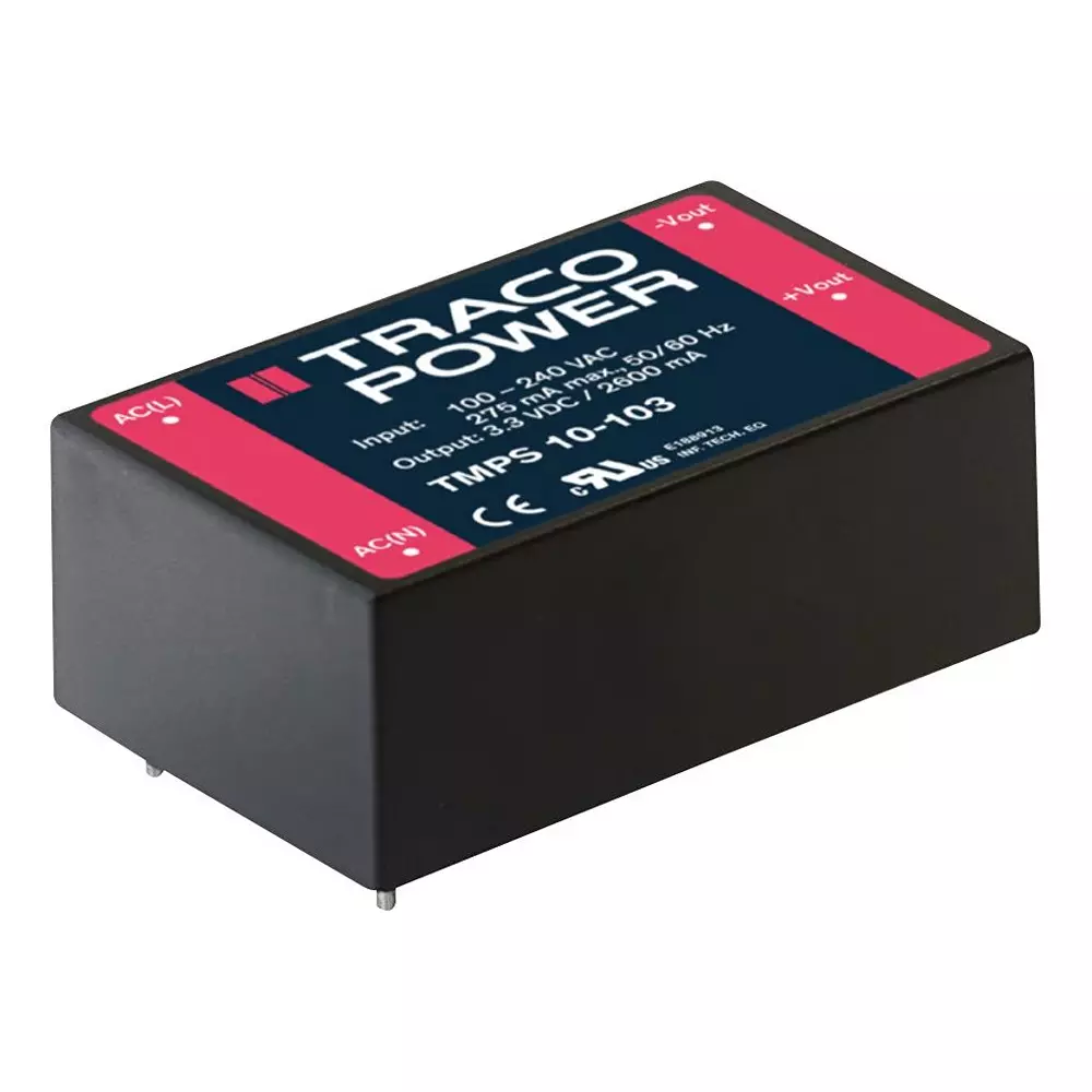TRACO POWER AC / DC PCB Mount Power Supplies POWER SUPPLY, AC-DC, 5V, 2A, TMPS10-105