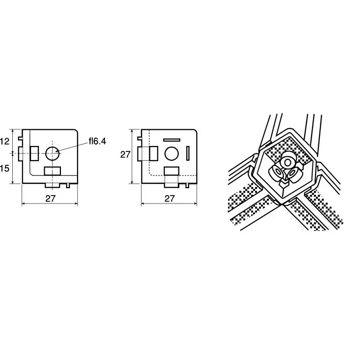 FlexLink M6 Angle Bracket Connecting Component Strut Profile 30 mm Groove Size 7.2 mm, XFFA 30 C + XFBE 30 C