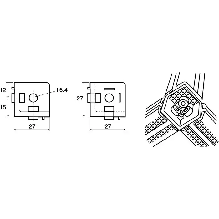 FlexLink M6 Angle Bracket Connecting Component Strut Profile 30 mm Groove Size 7.2 mm, XFFA 30 C + XFBE 30 C
