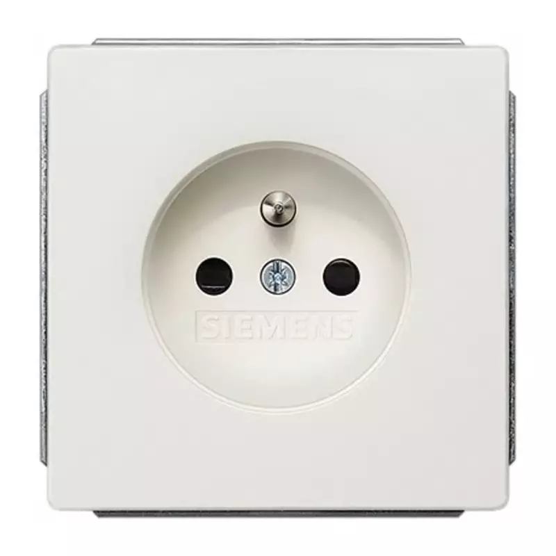Siemens 5UB13 Off White 2 Gang Electrical Socket, 2 Poles, 16A, Schuko, 5UB1367-1