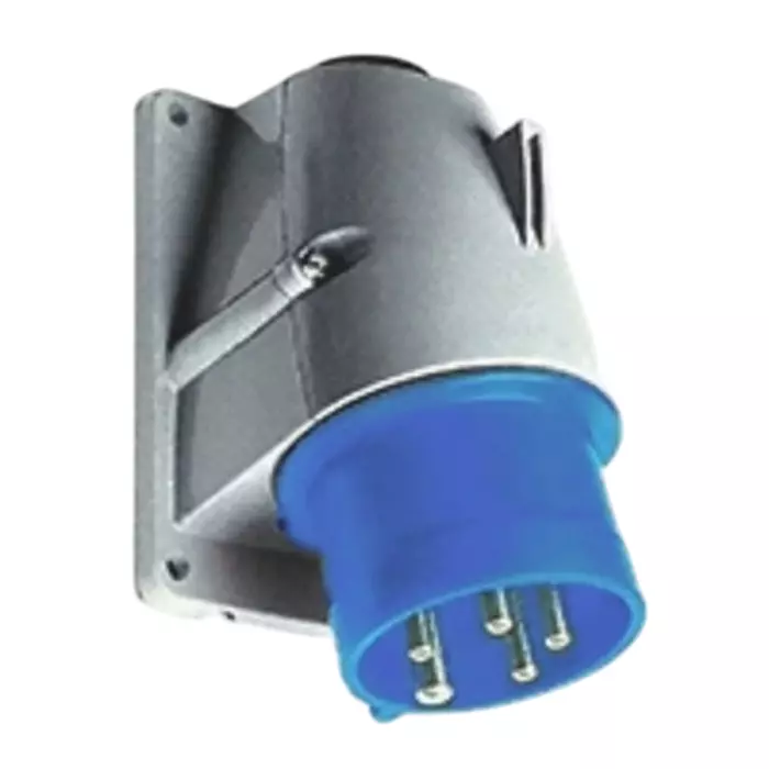 Amphenol Industrial Easy Safe IP44 Blue Panel Mount 2P + E Right Angle Industrial Power Plug, Rated At 32A, 230 V, 2CMA193314R1000232BS6