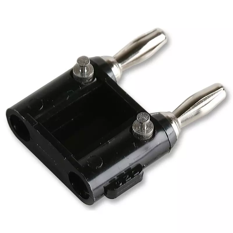POMONA Adaptor, 2 4 mm-Solder, Black, 1330-ST-0