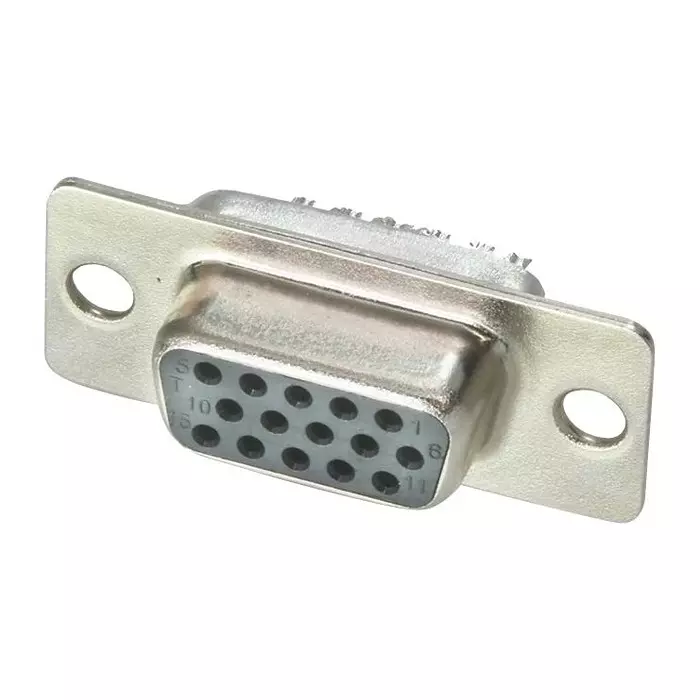 AMPHENOL CABLES ON DEMAND Hd D-Sub Conn, Rcpt, 15P, De, Solder Cup, CN-DSUBHD15SK-000