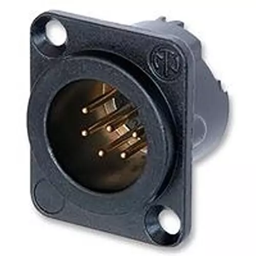 NEUTRIK Plug, Xlr, Black, 6Pole, Nc6Md-Lx-B