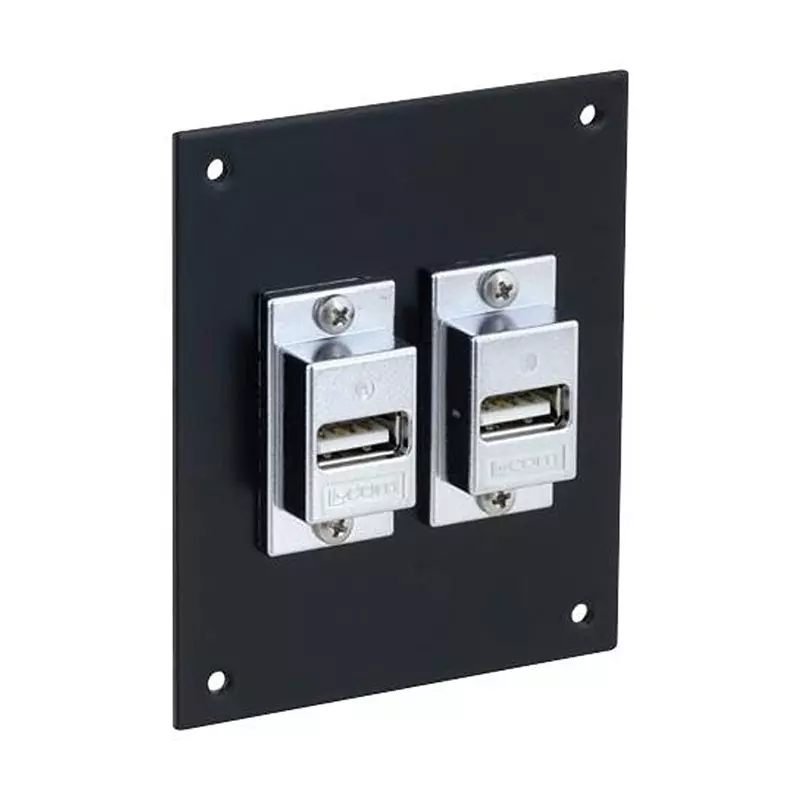 L-COM Univ Sub Panel, Usb A/A Recpt Coupler/2P, Usp2Ecf-Uaasb