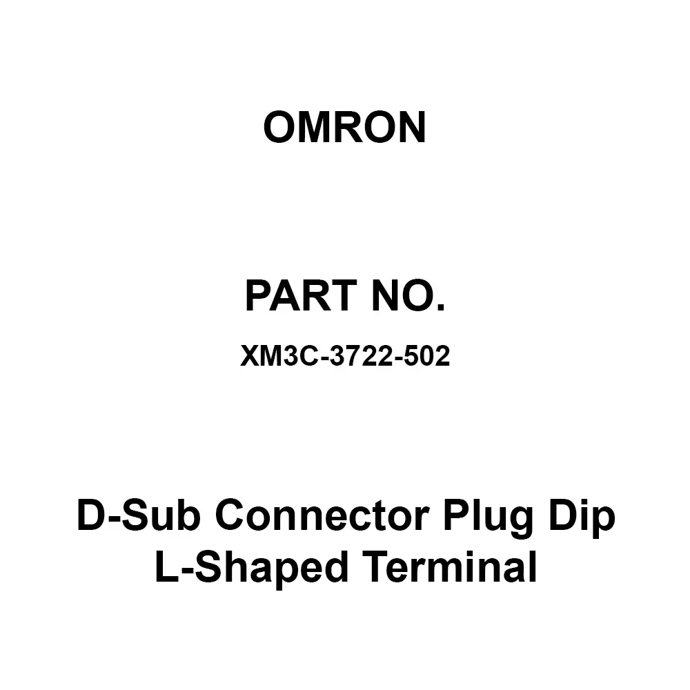 Omron D-Sub Connector Plug Dip L-Shaped Terminal 10³ mΩ or More At 500 V DC, XM3C-3722-502
