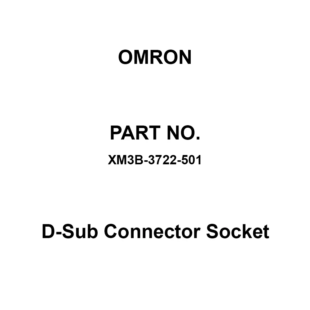 Omron D-Sub Connector Socket 10³ mΩ or More At 500 V DC, XM3B-3722-501