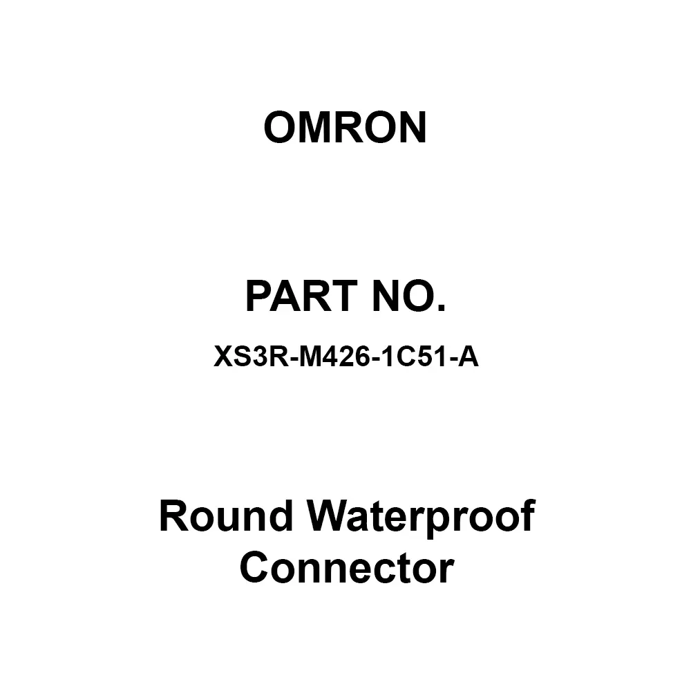 Omron Round Waterproof Connector DC 125 V Rated Voltage, XS3R-M426-1C51-A