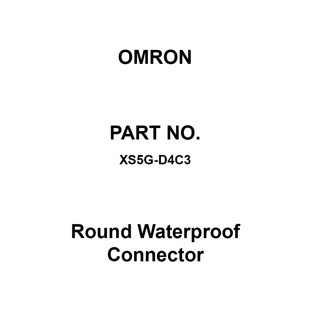 Omron Round Waterproof Connector 4 Pole, XS5G-D4C3
